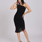 Black Swarovski One-Shoulder Bodycon Dress