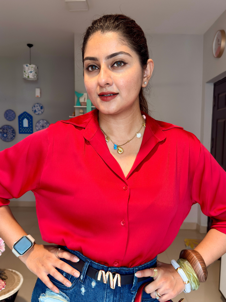 Scarlet Luxe Relaxed-Fit Shirt
