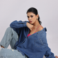 Oversized Mid-Blue Denim Shirt