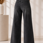 Midnight Charcoal High-Rise Wide-Leg Non-Stretch Jeans