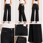 Midnight Black High-Rise Wide-Leg Non Stretch Jeans