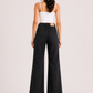 Midnight Black High-Rise Wide-Leg Non Stretch Jeans
