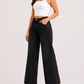 Midnight Black High-Rise Wide-Leg Non Stretch Jeans