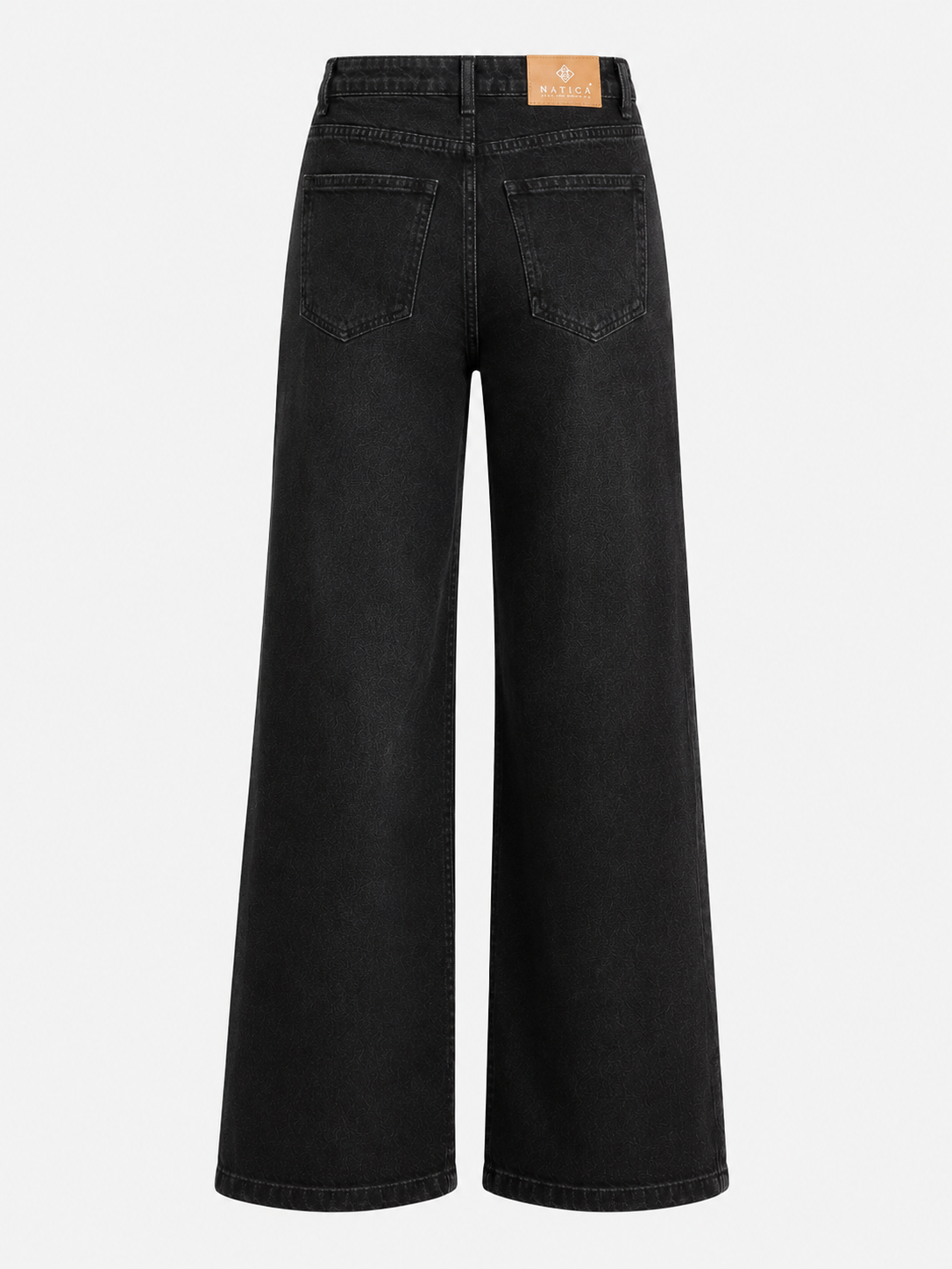 Midnight Black High-Rise Wide-Leg Non Stretch Jeans