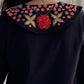 Embroidered Black Collar Dress
