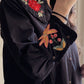 Embroidered Black Collar Dress