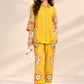 Yellow Silk Co-Ord Set with Floral Print