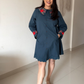 Embroidered Blue Collar Dress