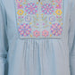 Natica azure embroidered cotton dress – Buy casual cotton dress for women online