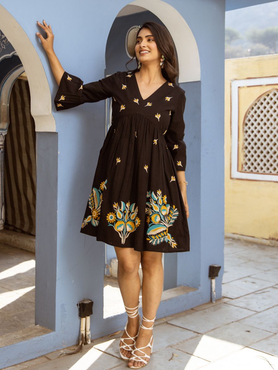 Natica black beauty embroidered dress – Shop embroidered dresses for women online