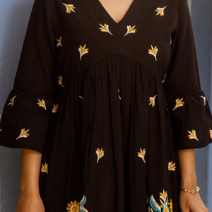 Natica black embroidered beauty dress – Buy casual cotton dress for women online