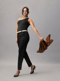 Black Slim Fit Tapered Bottom Wear for Women Online