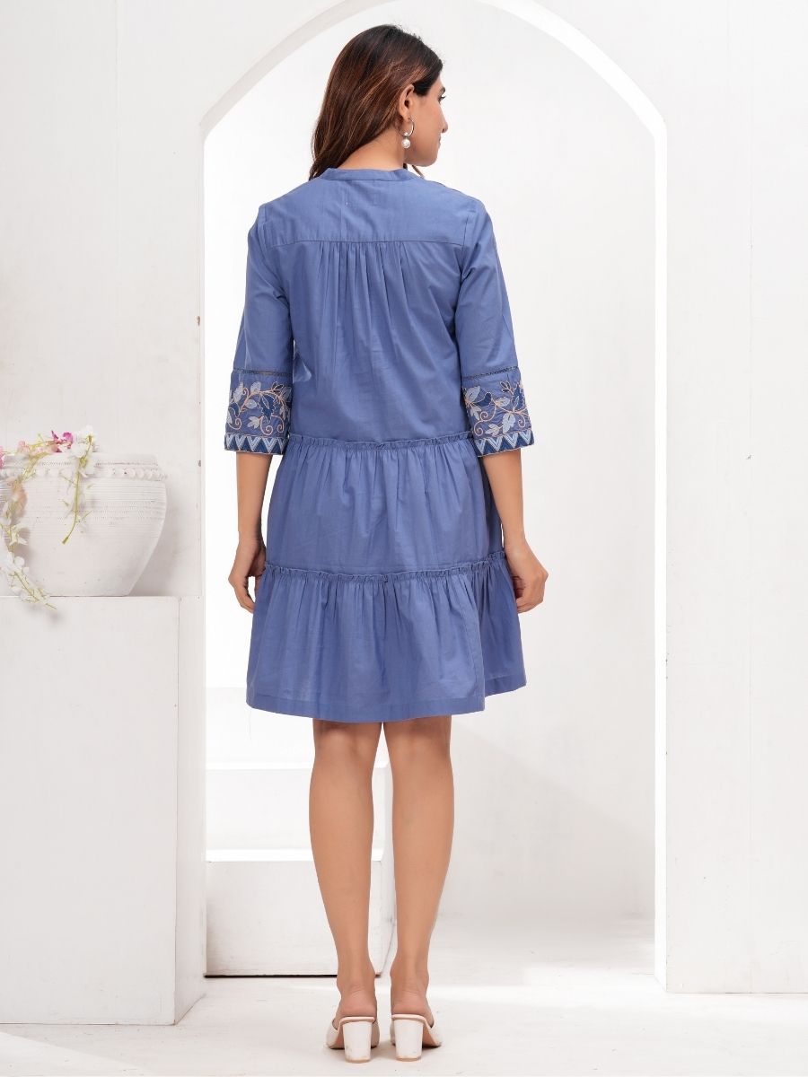 Natica blue fit & flare party dress – Buy party dresses for women online in India