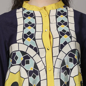 Blue Silk Print Co-Ord Set Women