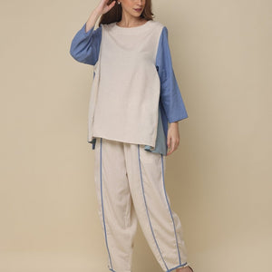 Breezy Blue Oversized Cotton Co-Ord Set