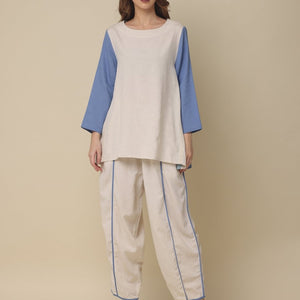Breezy Blue Oversized Cotton Co-Ord Set