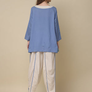 Breezy Blue Oversized Cotton Co-Ord Set