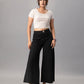 Buy Black Wide Leg Flared Trousers Online in India – Natica