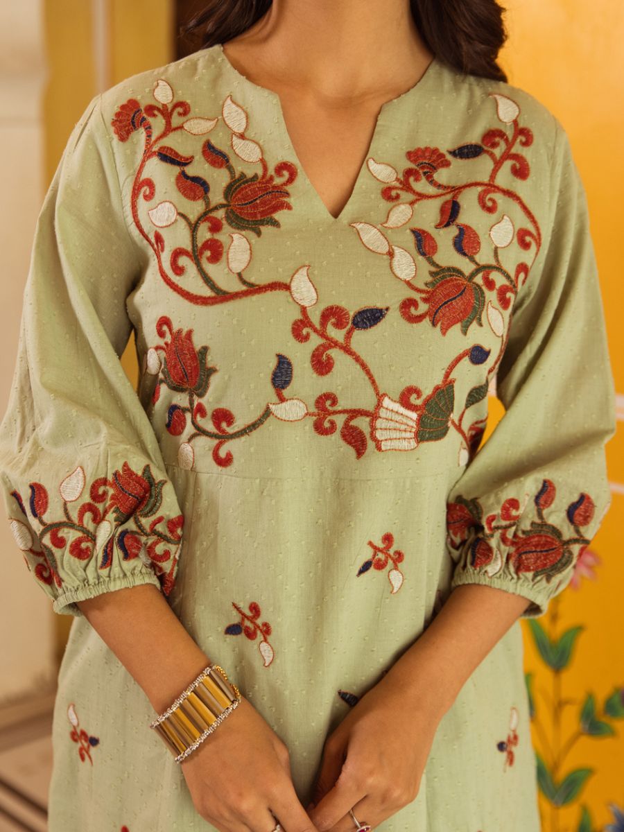 Natica chic lotus green cotton dress – Buy trendy dresses for women online