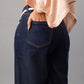 Navy Blue Wide Leg Denim Pants