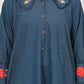 Natica stylish blue embroidered collar dress – Buy stylish dresses for women online in India