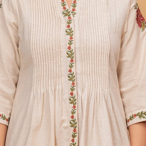 Embroidered Khadi Cotton Dress