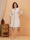 Embroidered khadi cotton dress – khadi cotton dress for women Online in India at Natica