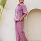 Shop Western Co-ords Set for Women Online in India – Natica purple Cotton Design