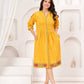 Yellow embroidered casual cotton dress – Cotton Dresses Online For Women at Natica