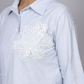 Sky Ripple Embroidered Collared Top