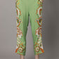 Elegant Green Silk Co-Ord Set with Floral Print