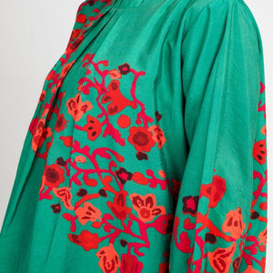 Green Silk Print Co-Ords Set