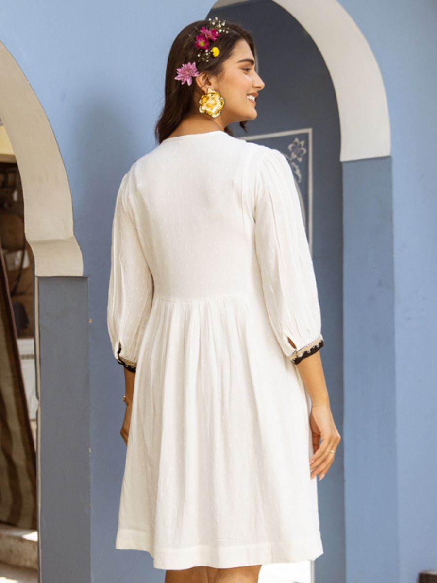 Handcrafted Boho Cotton Dress with Embroidery - Shop Women’s Dresses Online | Natica