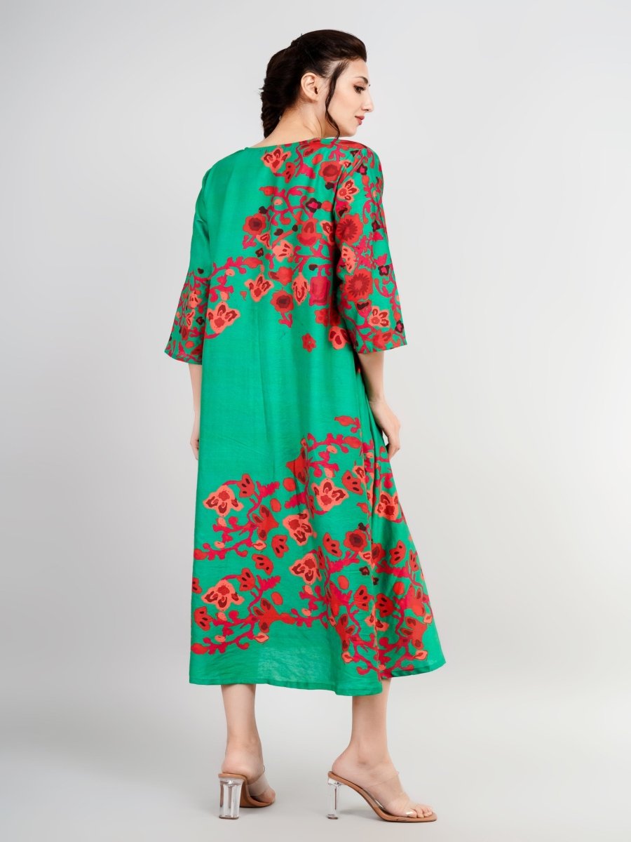 Natica silk floral printed luxurious dress – Buy stylish dresses for women online in India