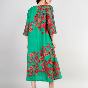 Luxurious Silk Dress with Unique Floral Print