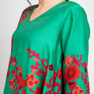Luxurious Silk Dress with Unique Floral Print