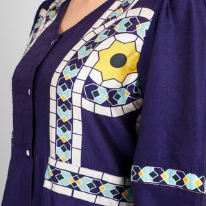 Buy luxurious silk dress with unique floral print