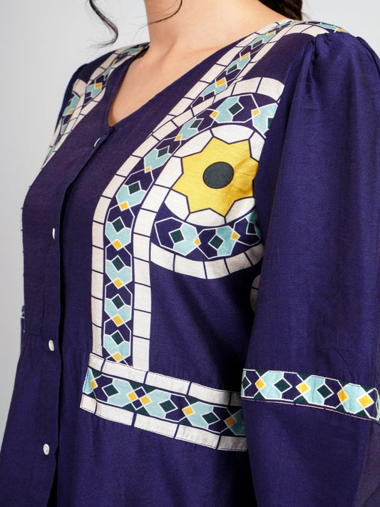 Luxurious Silk Dress with Unique Print