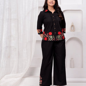 Embroidered Cotton Co-Ord Set for Women