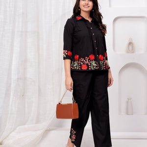 Embroidered Cotton Co-Ord Set for Women