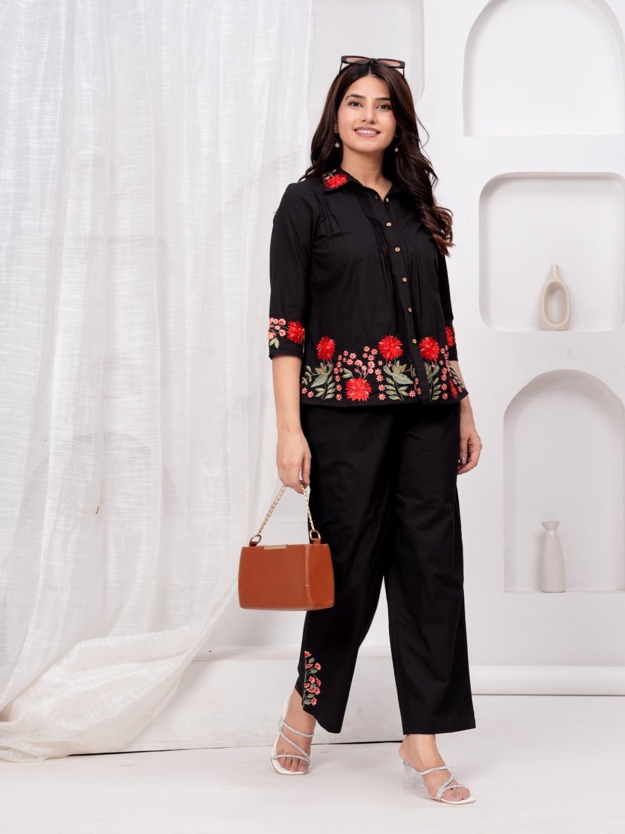 Embroidered Co-Ord Set for Women Online in India – Yellow Silk Collection Natica