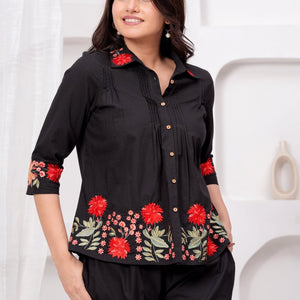 Embroidered Cotton Co-Ord Set for Women