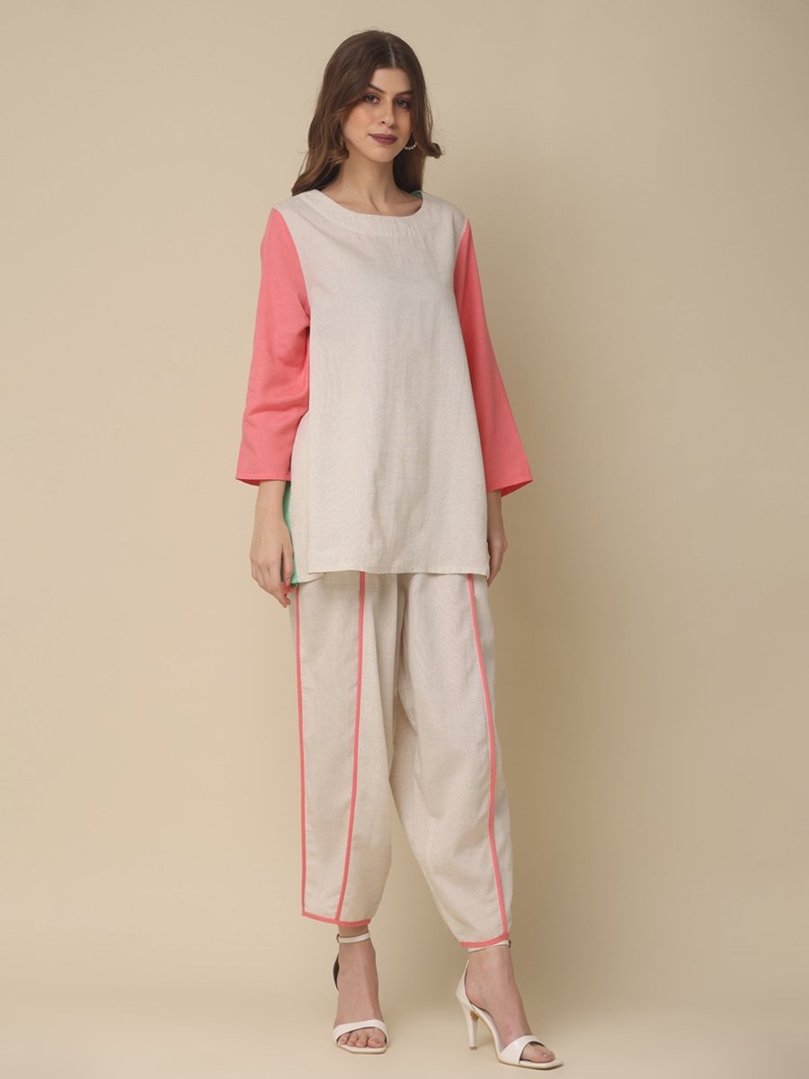Buy Natica Stylish & Western Co-Ord Sets – Pink Oversized Cotton Outfit