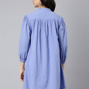 Natica pastel blue hand embroidered dress – Buy floral print dresses for women online in India