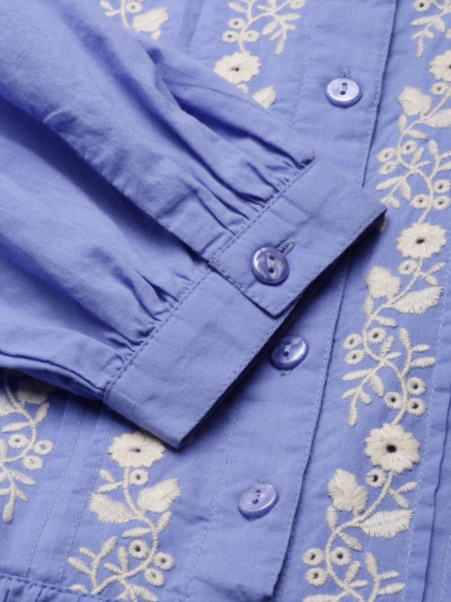 Natica pastel blue party embroidered dress – Buy party dresses for women online in India