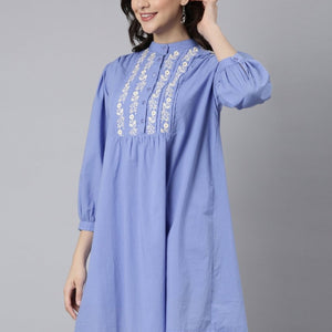 Natica pastel blue embroidered outfit – Buy trendy dresses for women online