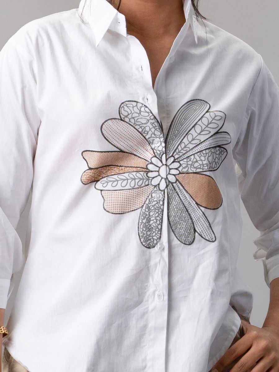Petal Patch Embroidered Shirt