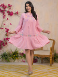 Natica pink bloom hand embroidered dress – Buy Maxi Dresses for Women Online in India