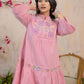 Natica pink bloom embroidered cotton dress – Buy casual cotton dress for women online