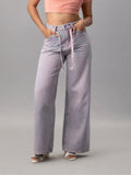Purple Wide Leg Denim Pants for Women Online – Natica